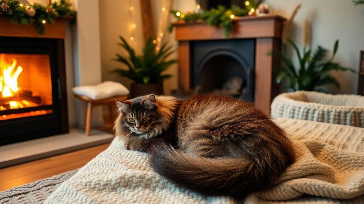 How I keep my longhaired cat warm indoors