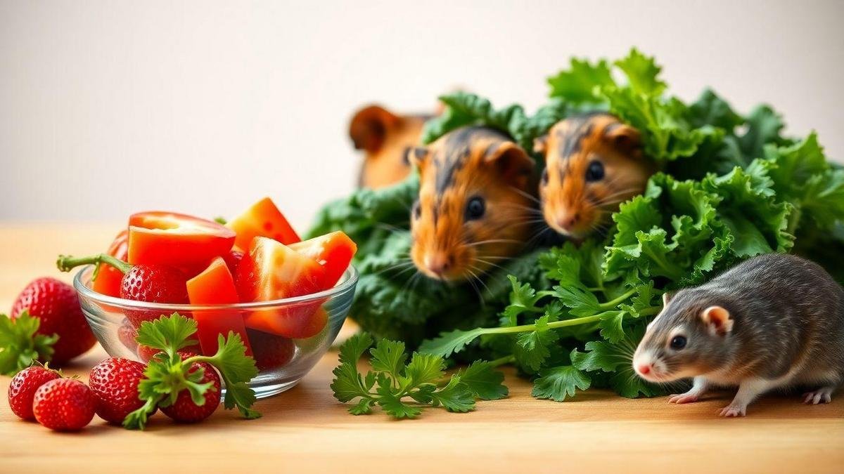 How I provide vitamin C rich foods for guinea pigs and leafy greens for guinea pigs and rats