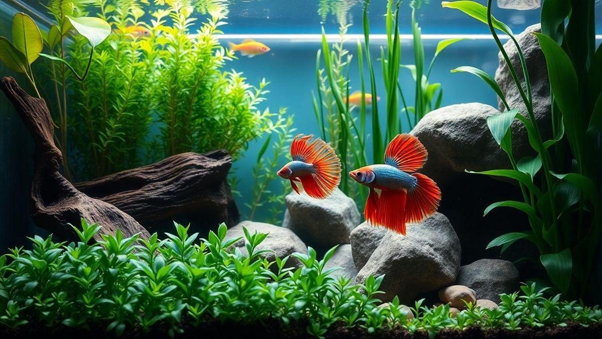 How I set up a community tank for my betta with the right tank size and plants