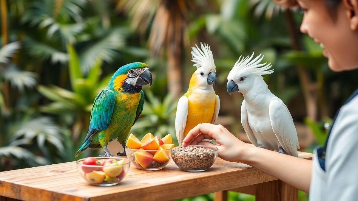 How I feed exotic birds: alimentação de pássaros exóticos basics